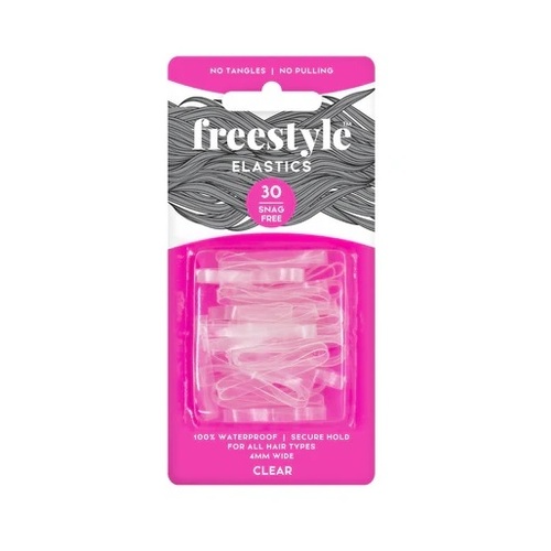 Freestyle Snag Free Hair Elastics 30pc Pack - 4mm Clear Band