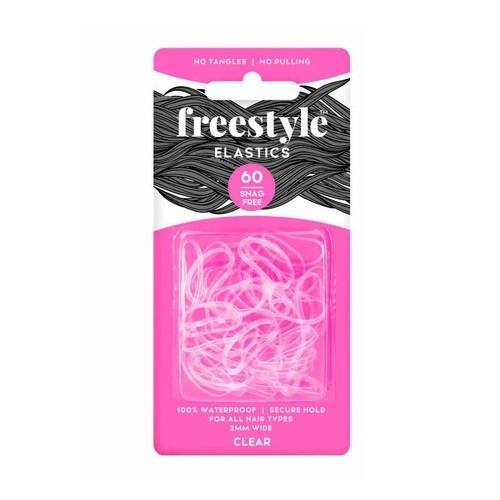 Freestyle Snag Free Hair Elastics 60pc Pack - 2mm Clear Band