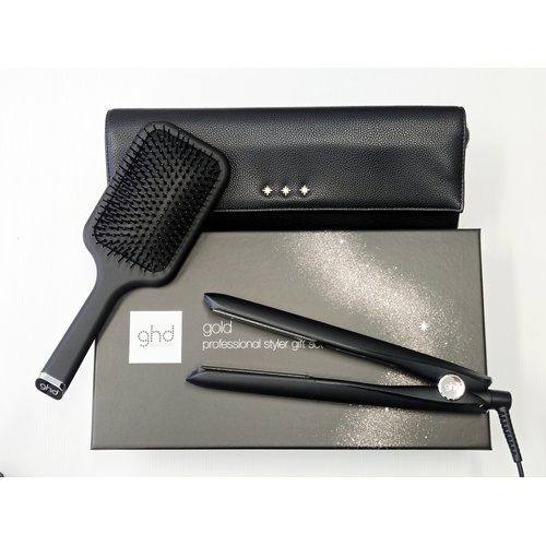 ghd Professional Gold Styler Gift Set Straightener Paddle Brush & Heat-Resistant Bag
