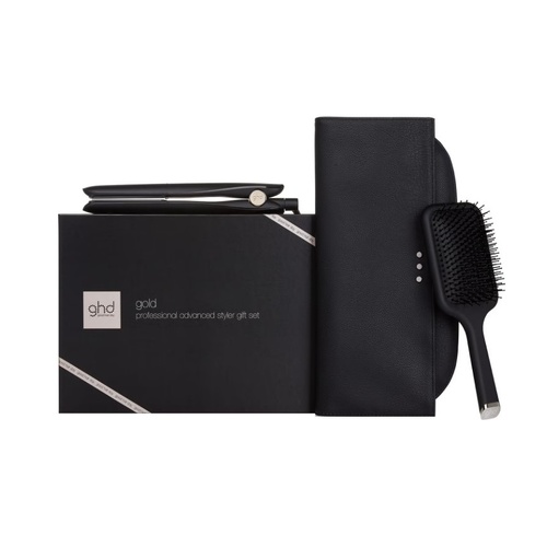 ghd Professional Gold Styler Good Hair Day Gift Set Straightener Paddle Brush & Heat-Resistant Bag