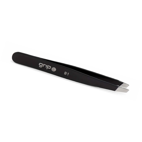 CaronLab Grip Slanted Tip Tweezer Matt Black (B1)