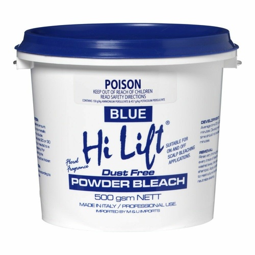 Hi Lift  Professional Blue Powder Bleach 500g in Storage Tub