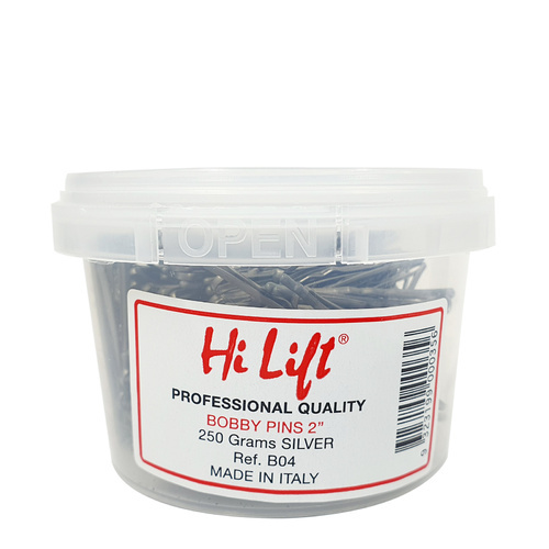 Hi Lift Professional Quality SILVER Bobby Pins 2" 250g  Made In Italy