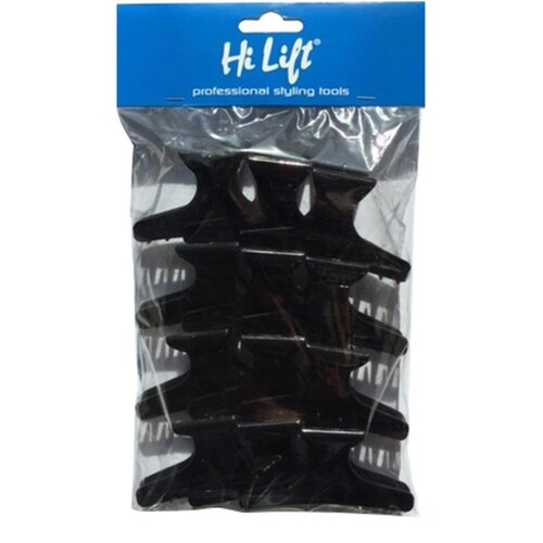 Hi Lift Hair Butterfly Clips 12 Pieces - Black