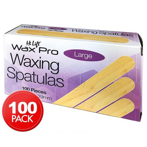Hi Lift Wax Pro Waxing Spatulas Wooden Applicator Sticks - Large 100pcs