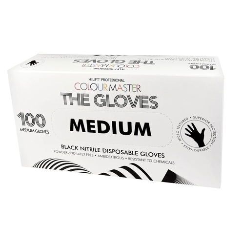 Hi Lift Colour Master Black Nitrile Medium Gloves Disposable 100pc