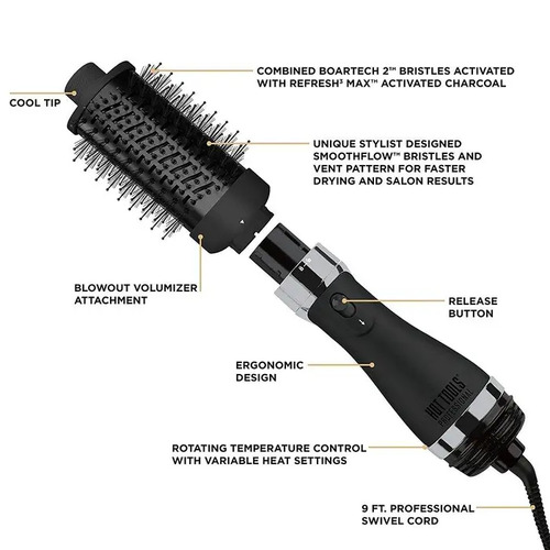 Hot Tools Professional Black Gold VOLUMISER Interchangeable SMALL 61mm Brush Volumizer Hottools
