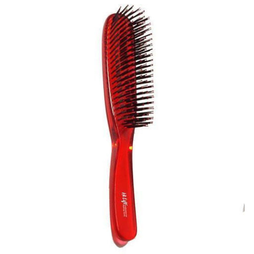 Hi Lift Large 6 Row RED Crystal Hair Brush Smoothing Styling & Detangling 