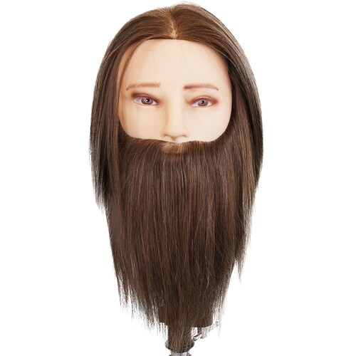 Dateline Professional JAMES Bearded Hairdressing Barber 100% Human Hair Mannequin Head