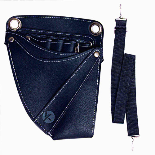 Professional Black Soft PU Leather Scissor Tool Holster Bag