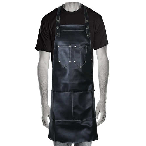 BLACK PU Leather Protective Barber Hairdressing Apron
