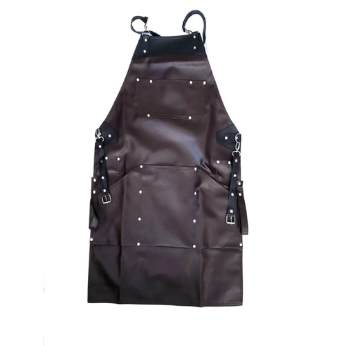 TAN / BROWN PU Leather Protective Barber Hairdressing Apron