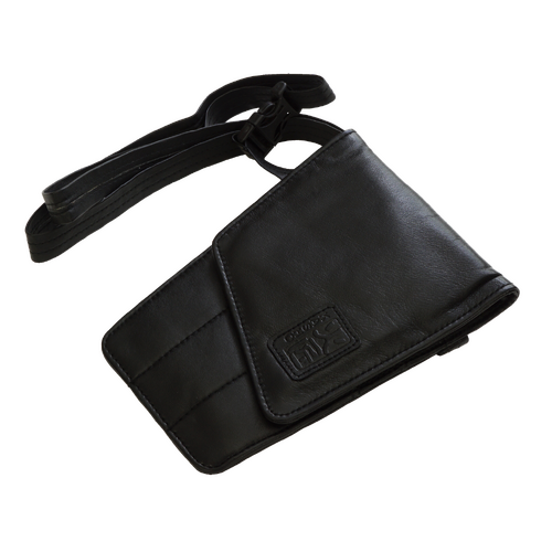 KASHO 6 Pocket Scissor Holster / Bag BLACK Soft Leather Hip Holster Pouch with belt