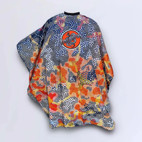 King Brown Pomade LTD Goompi Ugerabah Barber Cutting Cape with Insignia