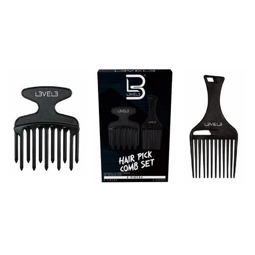 L3VEL3 Hair Pick 2 Piece Comb Set Level 3