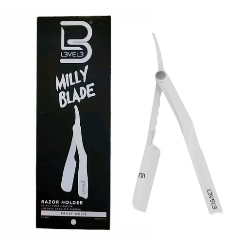 L3VEL3 Milly Clutch Folding Cut throat Razor Blade - Frost White