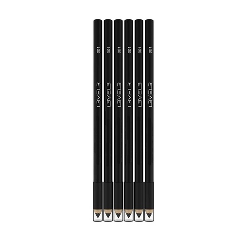 L3VEL3 Countour Liner Pencil Crayons Temporary 6 pack - Black