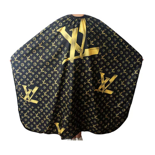 Professional Black & Gold LV Barber Hairdressing Hair Cutting Cape