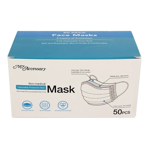Disposable Face Mask 50pk 3 Layers Masks