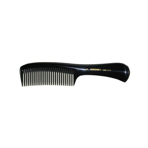 Matador Professional Handle Rake Comb Black Wide Tooth
