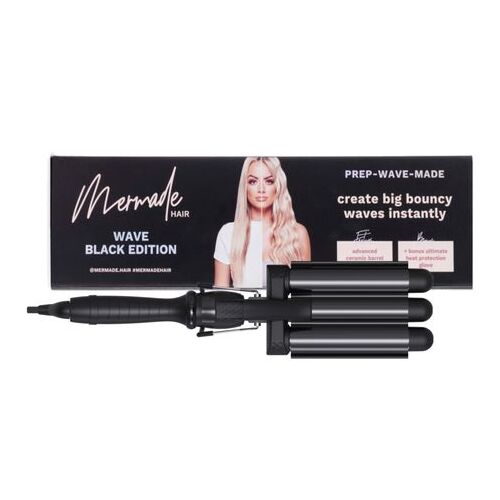 Mermade Pro The Mini Hair Waver 25mm BLACK Triple Barrel Hair Curler