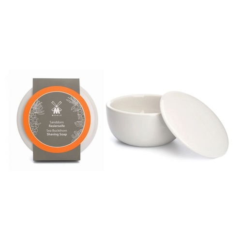 Muhle Sea Buckthorn Shaving Soap 65g in a Porcelain Bowl