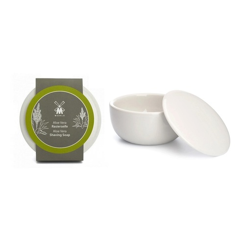 Muhle Aloe Vera Shaving Soap 65g in a Porcelain Bowl