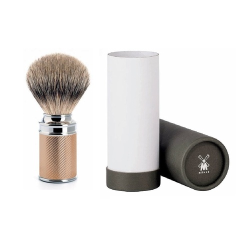 Muhle 31 M 89 RG Shaving Brush 21mm - Silvertip Badger Hair With Rose Gold & Chrome Handle Shave