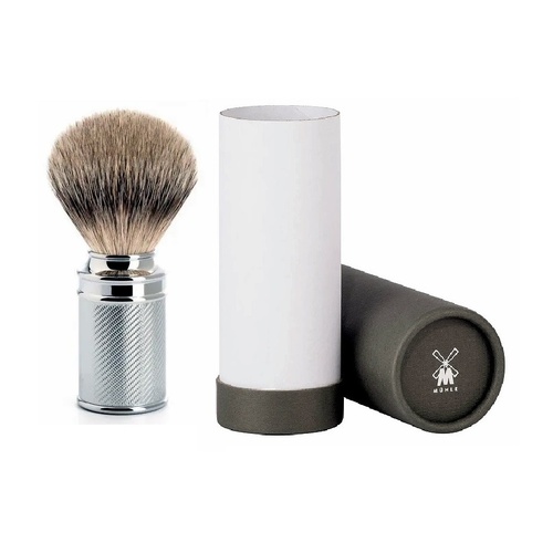 Muhle 31 M 89 Shaving Brush 21mm - Silvertip Fibre & Metal Chrome Handle Shave