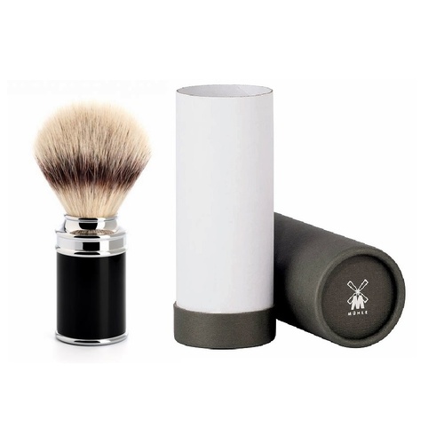 Muhle 31 M 106 Shaving Brush 21mm - Black Resin and Chrome Handle Shave