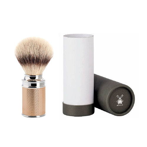 Muhle 31 M 89 RG Shaving Brush 21mm - Silvertip Fibre Rose Gold & Chrome Handle Shave