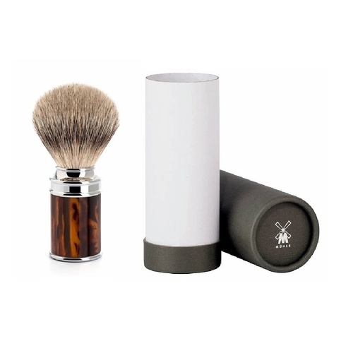 Muhle 31 M 108 Shaving Brush 21mm - Tortoiseshell Resin and Chrome Handle Shave