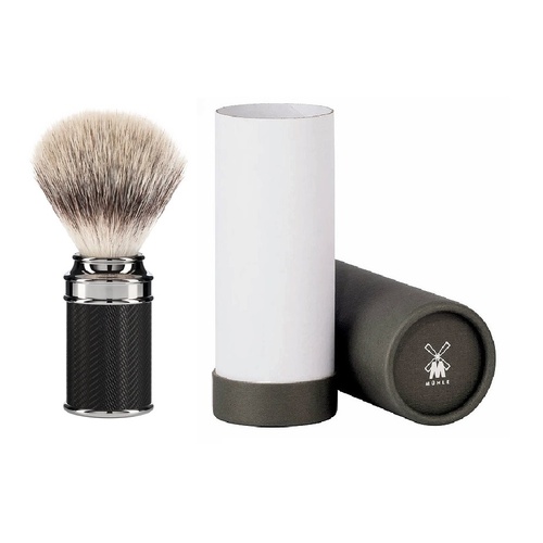 Muhle 31 M 89 Black Shaving Brush 21mm - Silvertip Fibre With Black & Chrome Metal Handle Shave
