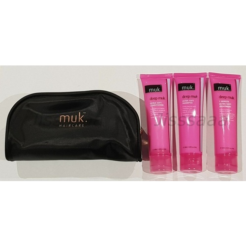 Deep Muk 100ml Travel Pack Ultra Soft Shampoo & Conditioner + 1 Minute Treatment