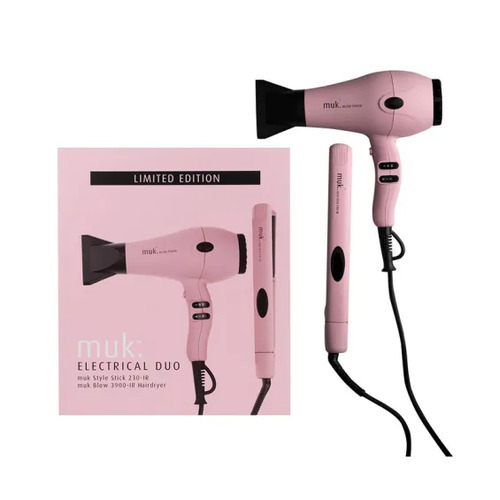 muk Limited Edition 230IR Styler Straighter & Blow 3900IR Hair Dryer - Pink