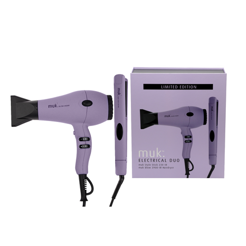 muk PURPLE Limited Edition 230IR Styler Hair Straighter & Blow 3900IR Hairdryer