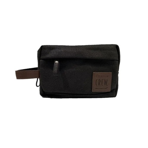 American Crew Black Canvas Zip Up Toiletry Bag - Travel