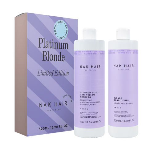 Nak Hair Platinum Blonde Anti-Yellow Shampoo & Conditioner 500ml Duo