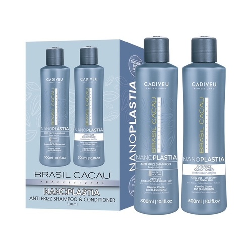 Brasil Cacau NanoPlastia Anti Frizz Shampoo & Conditioner 300ml Duo