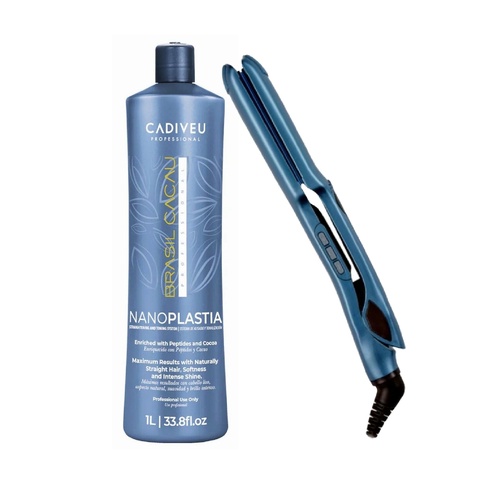 Brasil Cacau NanoPLASTIA 1000ml Kit - Nanotech Titanium Professional Wide Plate Straightener