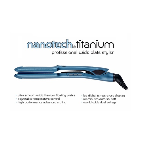 NanoTech Nano Titanium Professional Wide Plate Styler Straightener
