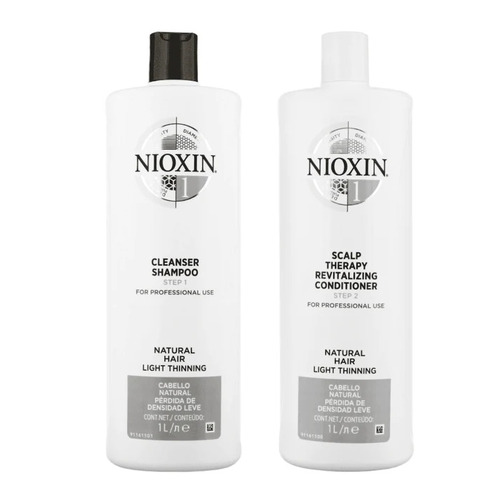 Nioxin System 1 Cleanser Shampoo & Scalp Revitaliser Conditioner 1000ml / 1 Litre Pack