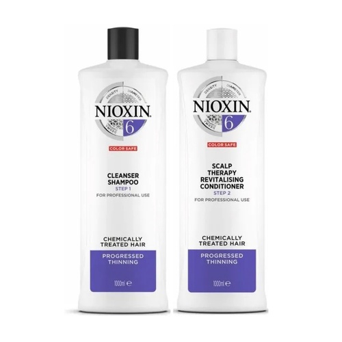 Nioxin System 6 Cleanser Shampoo & Scalp Revitaliser Conditioner 1000ml / 1 Litre Pack