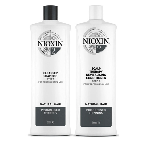 Nioxin System 2 Cleanser Shampoo & Scalp Revitaliser Conditioner 1000ml / 1 Litre Pack