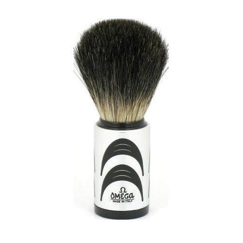 Omega Pure Badger Hair Shaving Brush - Mach 3 Blades & Metal Handle Shave - 6231