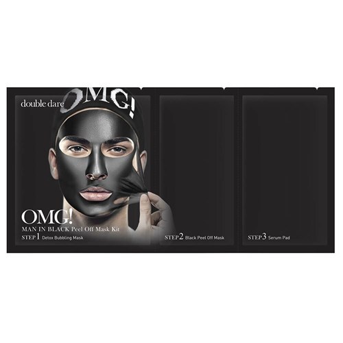 OMG 3 in 1 Man in Black Peel Off Mask Double Dare Spa Collection