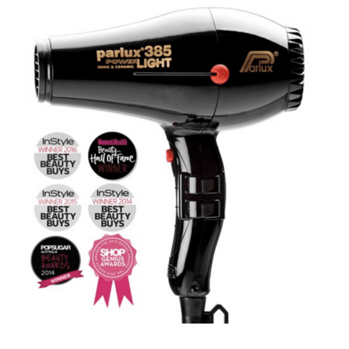Parlux 385 Power Light Ceramic Ionic Hair Dryer - Black Hairdryer