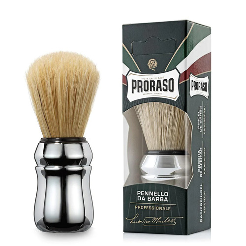 Proraso Professional Large Pure Boar Bristle Shaving Brush Chrome Handle