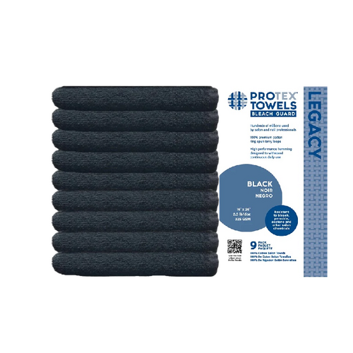 ProTex Bleach Guard Legacy Towel 9 pack - Black