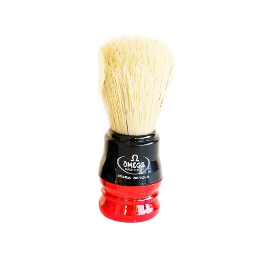 OMEGA Shaving Brush RED Brush 100% Pure Bristles 
